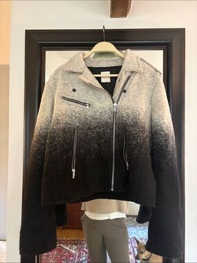 GAP Ombre Black to Gray Moto Jacket